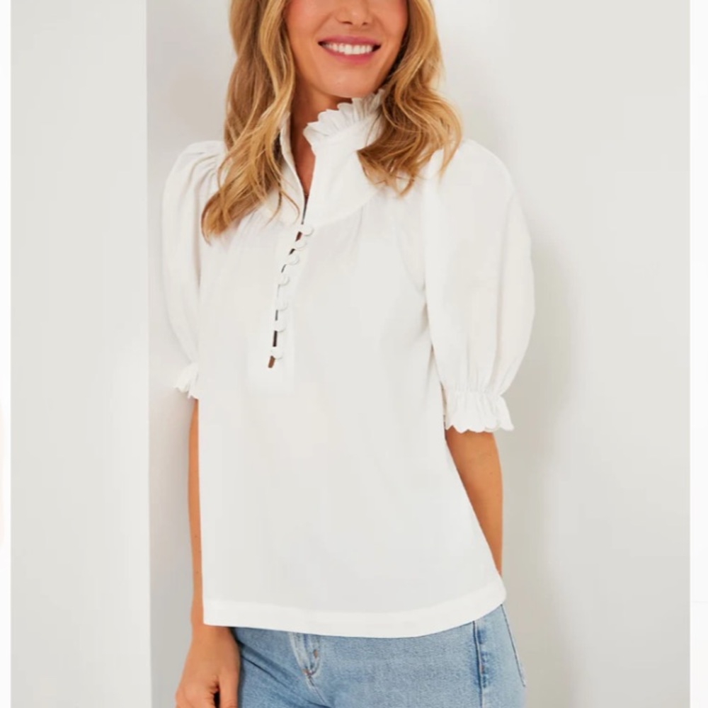 Tuckernuck White Ruffle Blouse